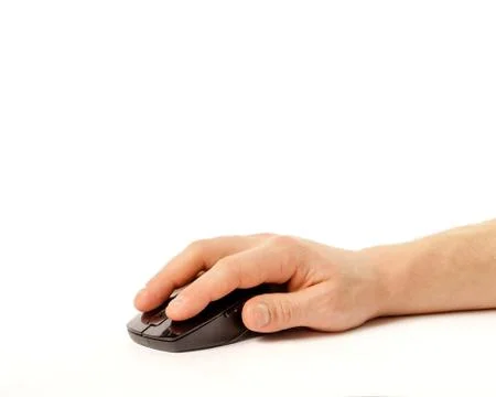 Hand with computer mouse Stock Photos