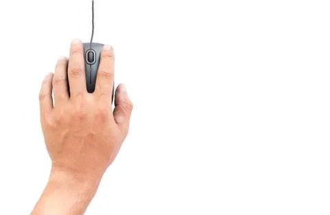 Hand with computer mouse Stock Photos