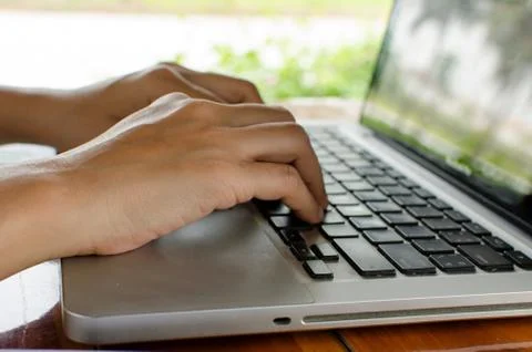 Hand computer Stock Photos