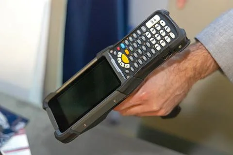 Hand Computer Reader Foto stock