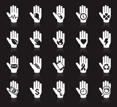 Hand concept icons. vector set. vector illustration. Stock Illustration