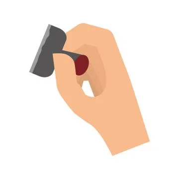 Hand concept. specific gesture with seal icon. vector graphic Stock Illustration