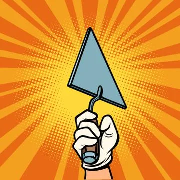 Hand with construction trowel Stock-Illustration