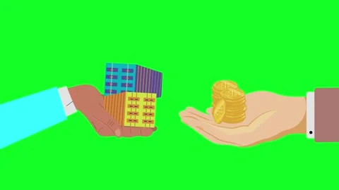 Hand container coin Stock Footage 274306843