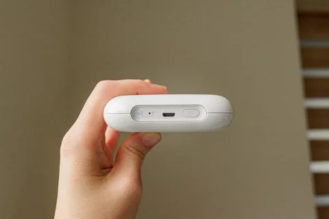 Hand with control, portable photo printer Stock Photos
