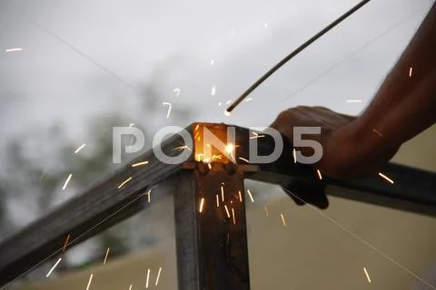 Hand control on touchpad Stock Photos