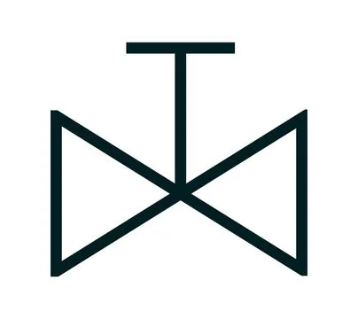 Hand-controlled valve symbol Stock Illustration