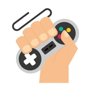 Hand with controller video game Stock Illustration