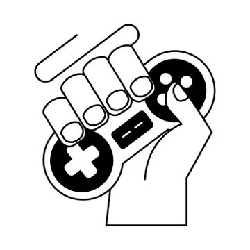 Hand with controller video game Stock Illustration