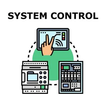 Hand controlling industrial system using digital interface イラスト素材