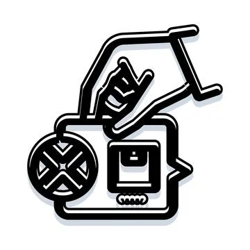 Hand controlling smart car system interface Stock Illustration