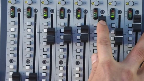 Hand controlling sound Stock Footage 76164467