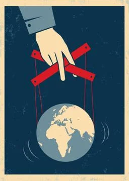 Hand controls Earth Illustration