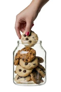 Hand on cookie jar Stock Photos