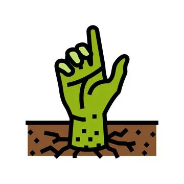 Hand corpse zombie color icon vector illustration Stock Illustration