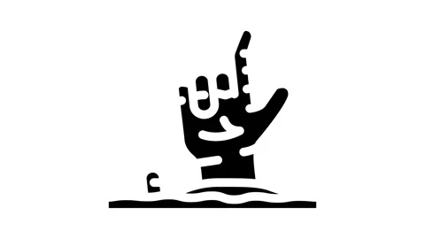 Hand corpse zombie glyph icon animation Stock Footage 326746816