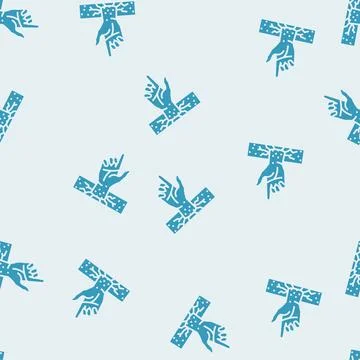 Hand corpse zombie glyph seamless pattern Stock Illustration