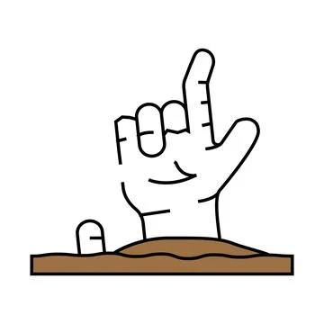 Hand corpse zombie icon color illustration Stock Illustration