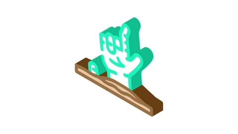 Hand corpse zombie isometric icon animation Stock Footage 327294948