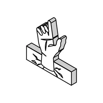 Hand corpse zombie isometric icon vector illustration 스톡 일러스트