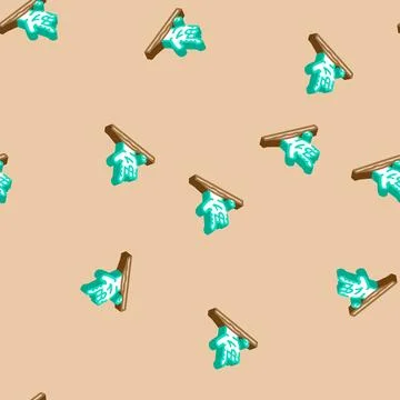 Hand corpse zombie isometric icon seamless pattern Stock Illustration