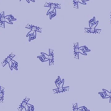 Hand corpse zombie line seamless pattern イラスト素材