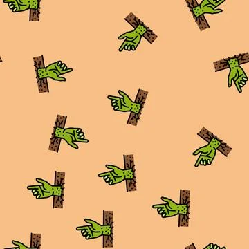 Hand corpse zombie vector seamless pattern Stockillustratie