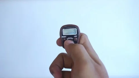 Hand counter clicker. Hand held tally counter, counter clicker Video stock 322159863