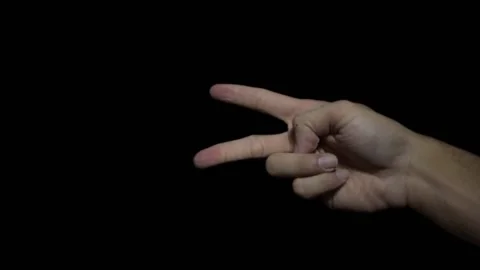 Hand Counting 1 to 5 with Black Background Stock Footage 152942052