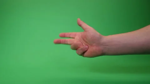 Hand counting on Green screen Chromakey pt 1 of 3 Stock Footage 194780350