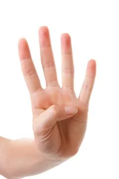 Hand is counting number 4 Foto stock