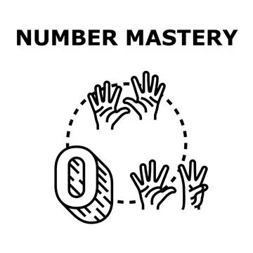 Hand counting numbers icon concept vector Stock Illustration