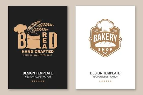 Hand crafted breadflyer, brochure, banner, poster. Vector illustration Stock Illustration