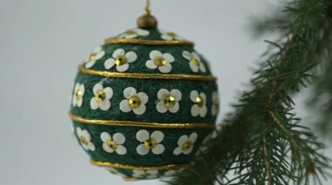 Hand crafted Christmas bulb Stock Footage 12553602