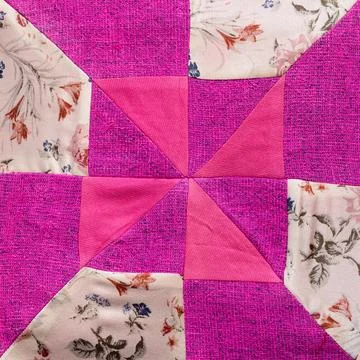 Hand-crafted square part for pathcwork quilt Stock Photos