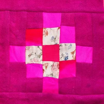 Hand-crafted square part for pathcwork fabric Stock Photos