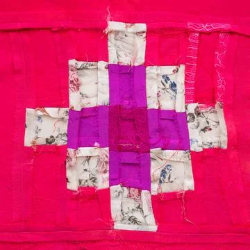 Hand-crafted square part for pathcwork cloth Stock Photos
