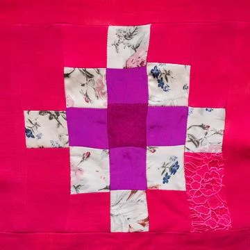 Hand-crafted square part for pathcwork cloth Stock Photos
