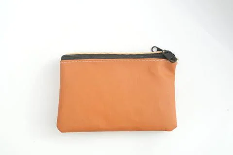Hand crafted wallet on a white background Stock Photos