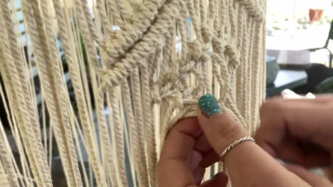 Hand crafting a Macrame Stock Footage 197511655