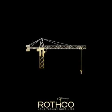 Hand crane on high level for heavy material graphic design Stock Illustration