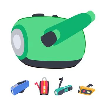 Hand crank flashlight providing emergency lighting Stock Illustration