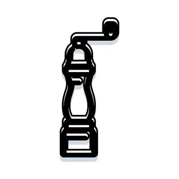 Hand crank pepper mill for spice grinding icon Stock Illustration