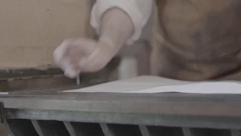 Hand-Crank Printing Press at work - 18th / 19th Century 083 Stock Footage 80166547