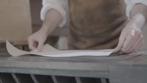 Hand-Crank Printing Press at work - 18th / 19th Century 092 Video stock 80234811