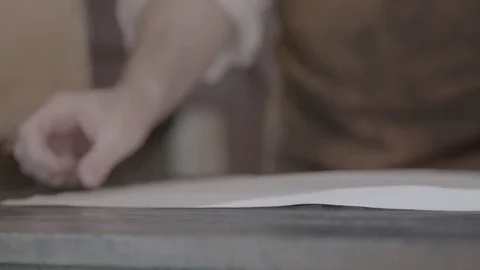 Hand-Crank Printing Press at work - 18th / 19th Century. 100 Stock Footage 80257970