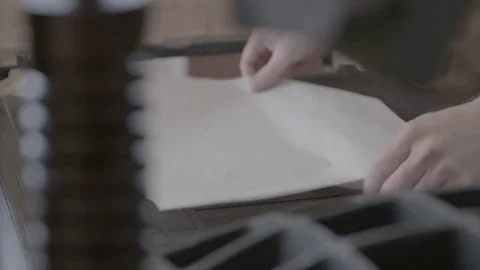 Hand-Crank Printing Press at work - 18th / 19th Century. 119 Stock Footage 80264549