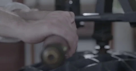 Hand-Crank Printing Press at work - 18th / 19th Century. 01 Stock Footage 80346003