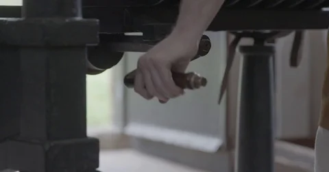 Hand-Crank Printing Press at work - 18th / 19th Century. 029 Video stock 80353047
