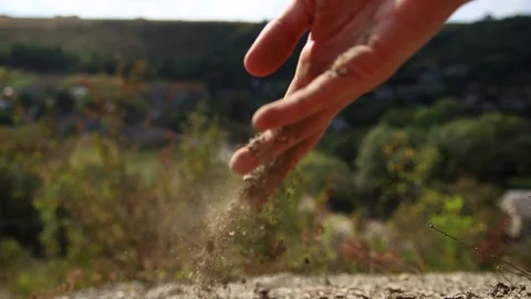 Hand crawl sand, the mountain, rocks, mountains Stock Footage 94970542